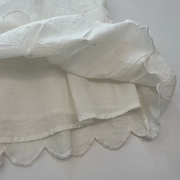 Anthropologie Letmebe Embroidered Eyelet Lace Peplum White Tunic NWT Size 4 - Picture 10 of 16